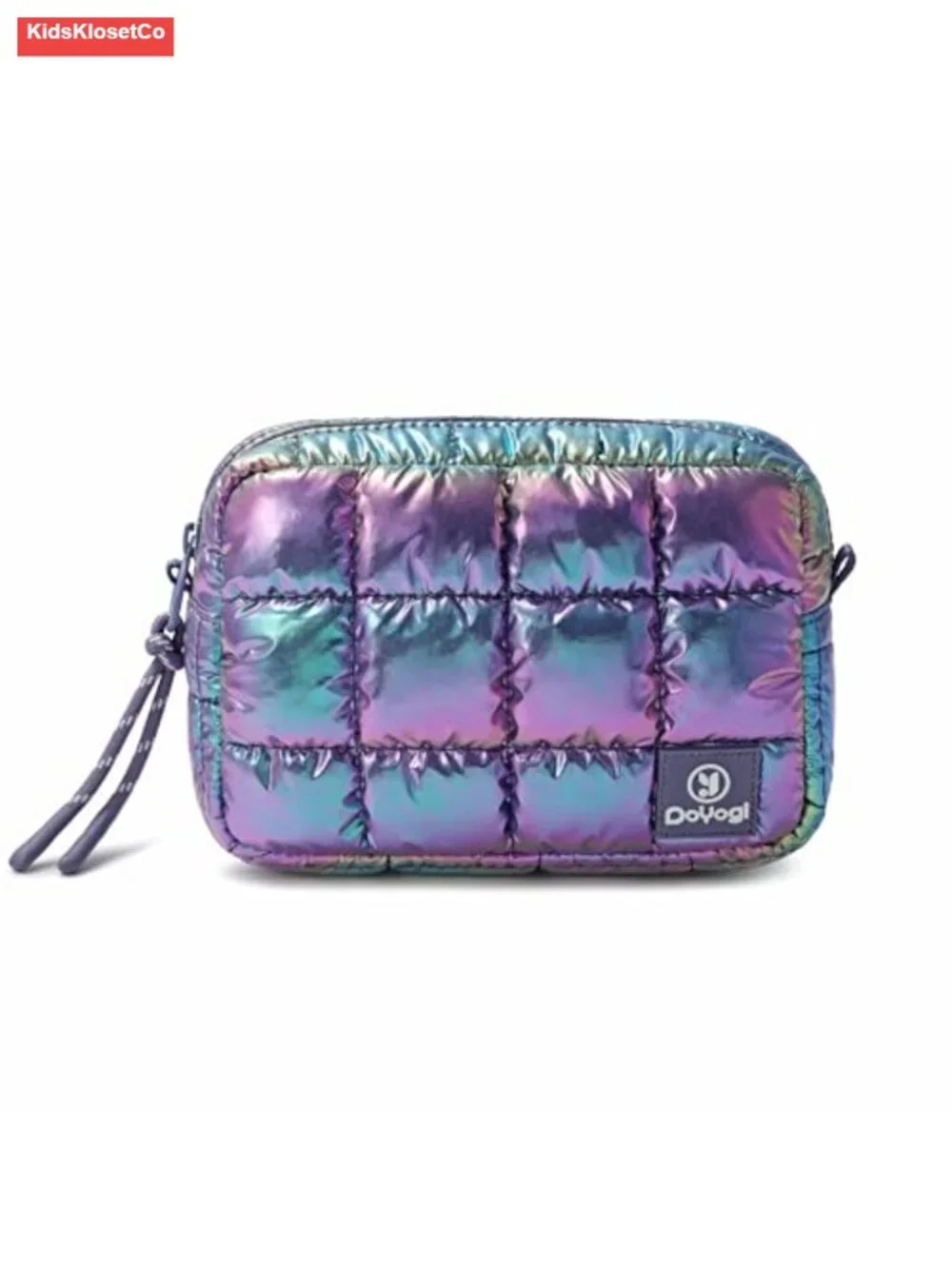 Quilted Puffer Makeup Bag with Crossbody Strap - Travel Toiletry Organizer